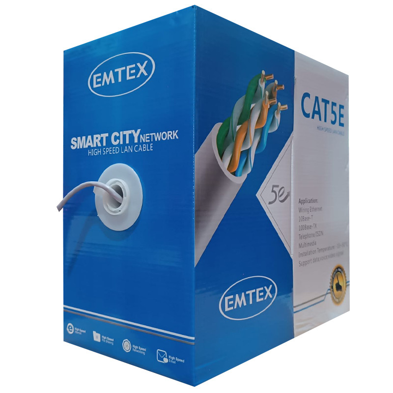 cablu utp cat5e cupru 25awg 0.45mm 305m emtex - 1 | YEO