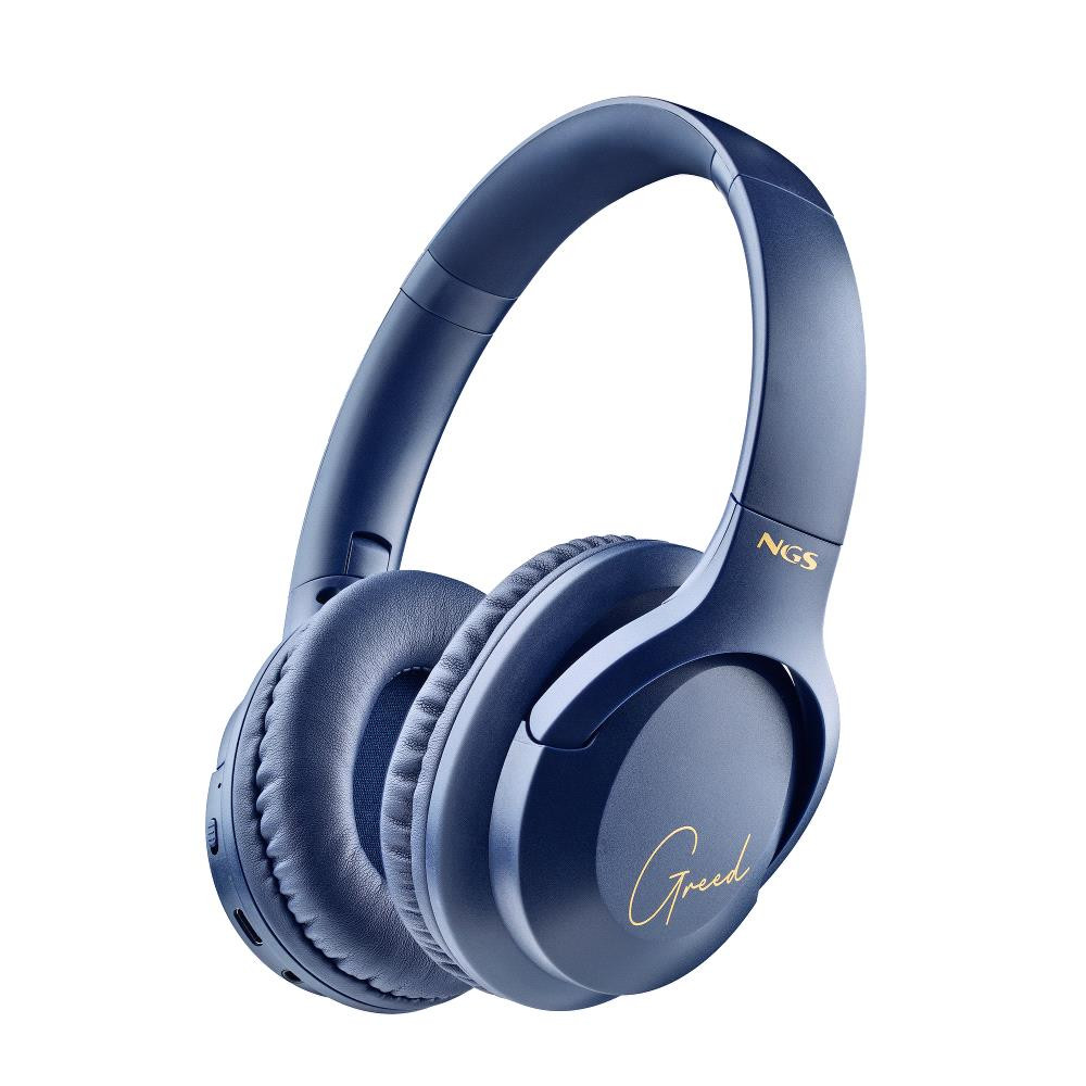 casti bluetooth over-ear ngs artica greed blue microfon redare pana la 40 ore albastru