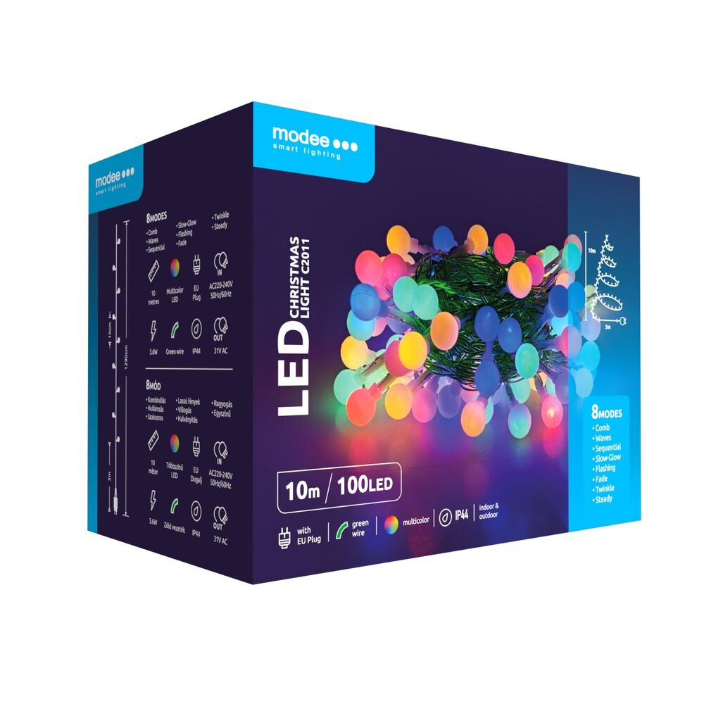 ghirlanda luminoasa decorativa modee c2011 100 led-uri 3.6w 10m multicolor