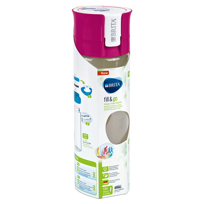 sticla cu filtru fill&go vital 0.6 l pink brita - 3 | YEO