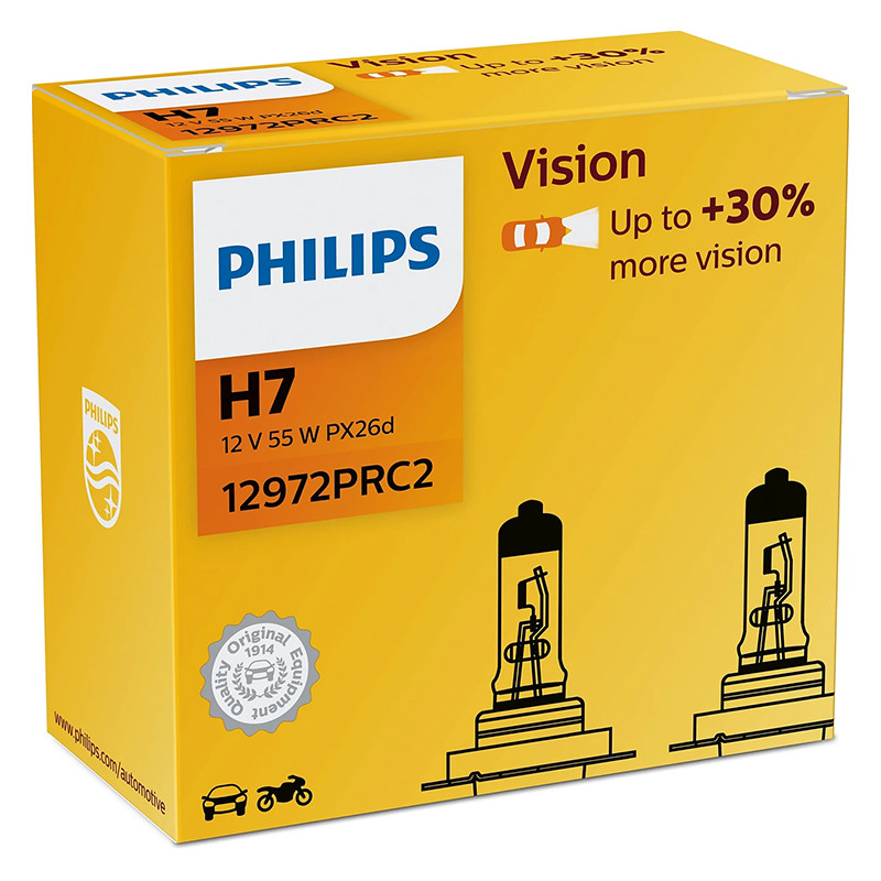 set 2 becuri auto h7 vision philips