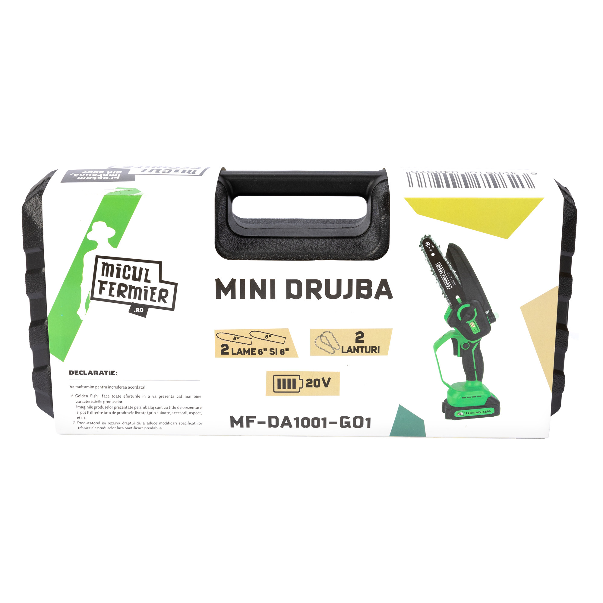 mini drujba micul fermier, 20v, cu doua lame 6\' si 8\', doua lanturi - 1 | YEO