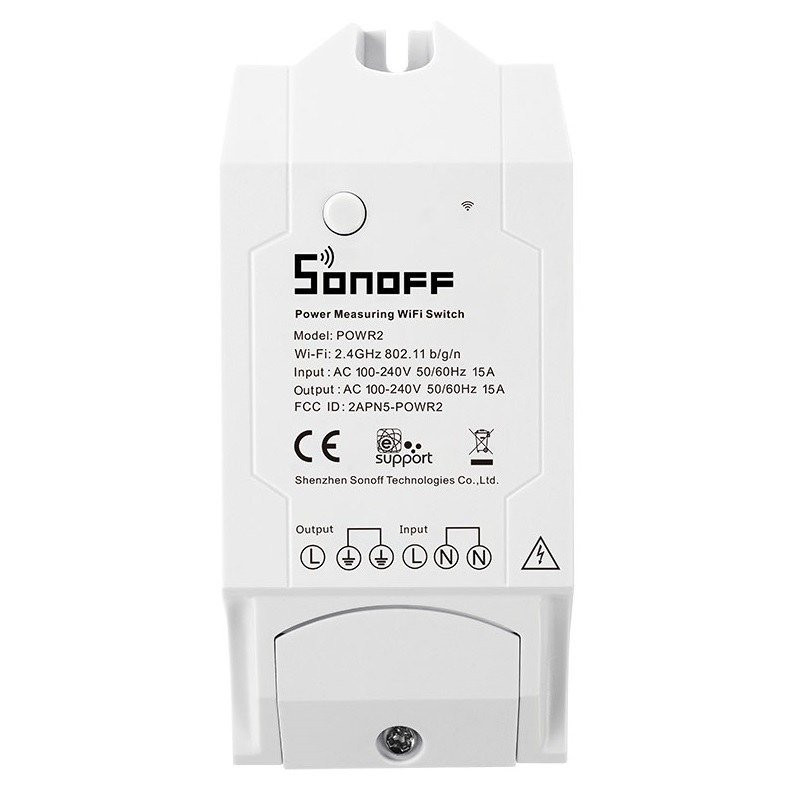 Intrerupator smart sonoff pow r2, monitorizarea consumului, control vocal si prin aplicatie, 15a, 3500w, w