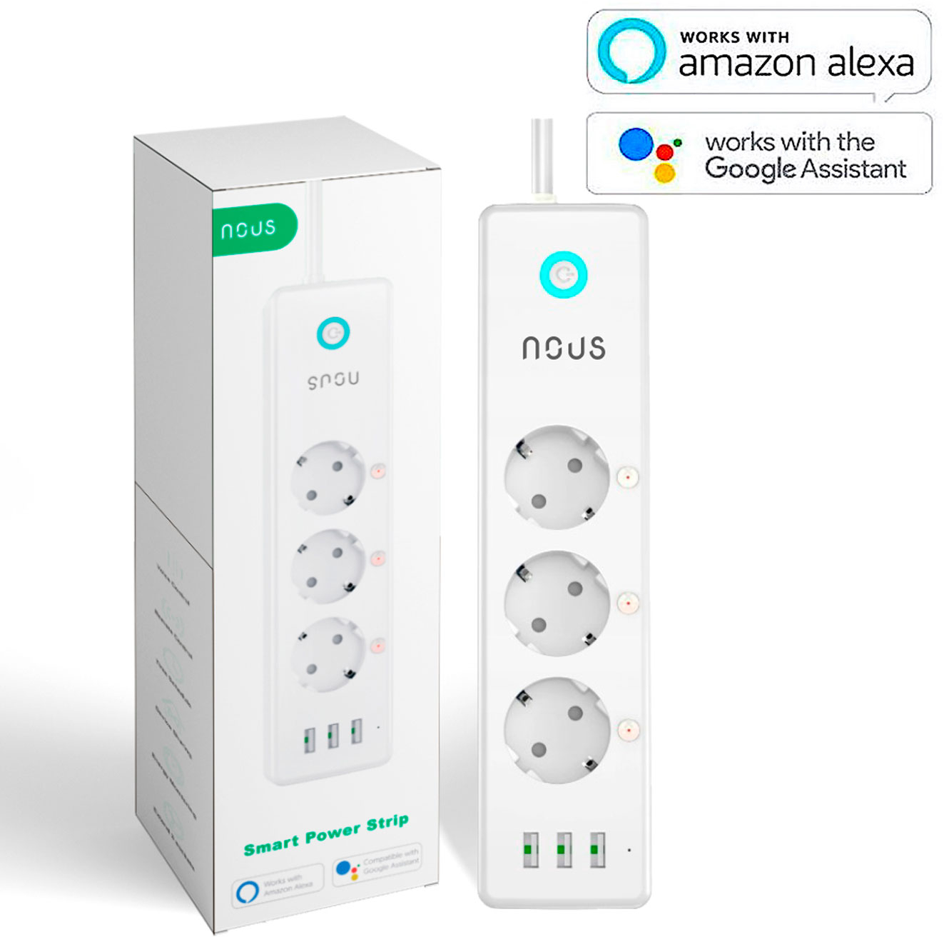 prelungitor smart nous a5, wifi, 15w. 3.1a - 2 | YEO