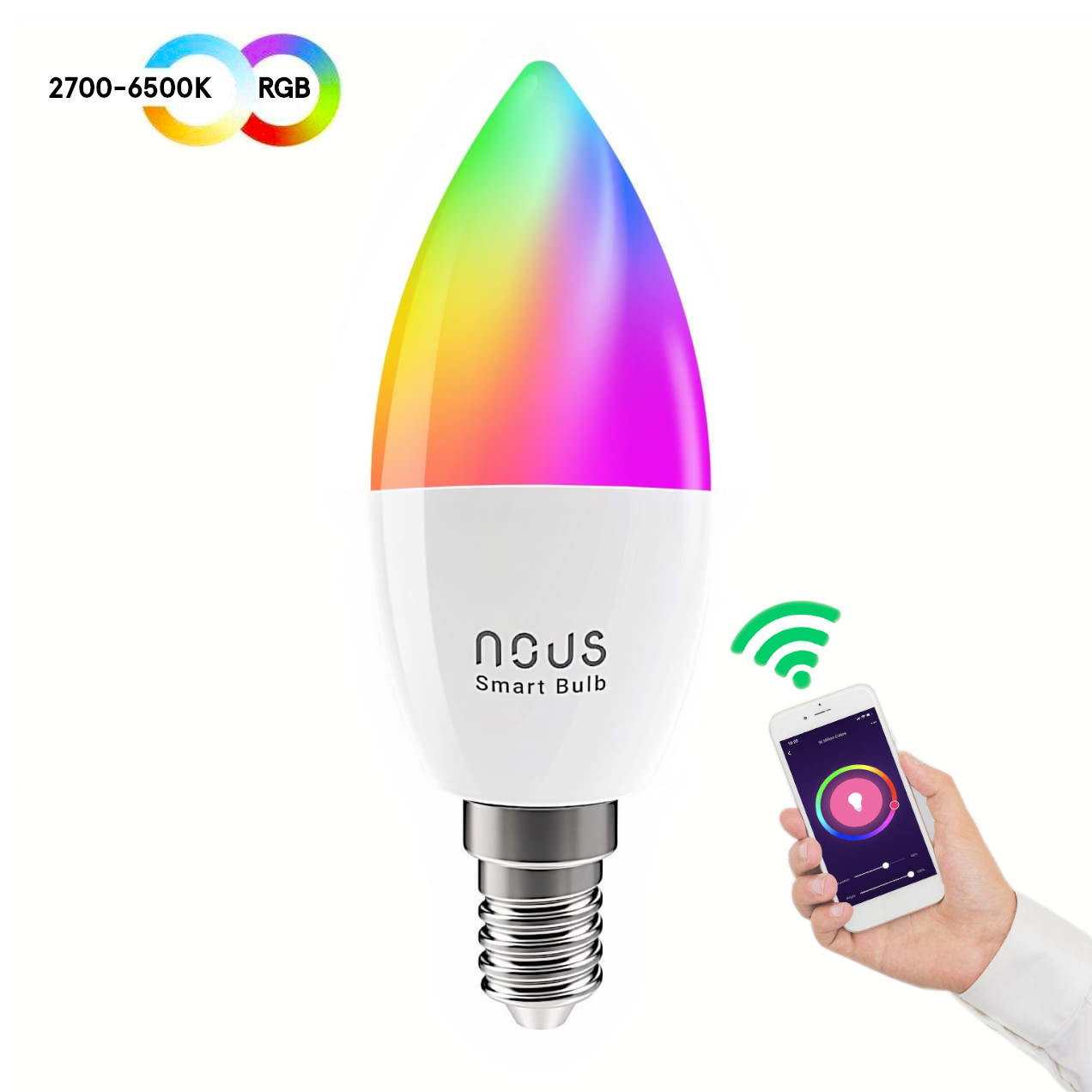 bec led rgb smart nous p4, e14, control din aplicatie - 2 | YEO