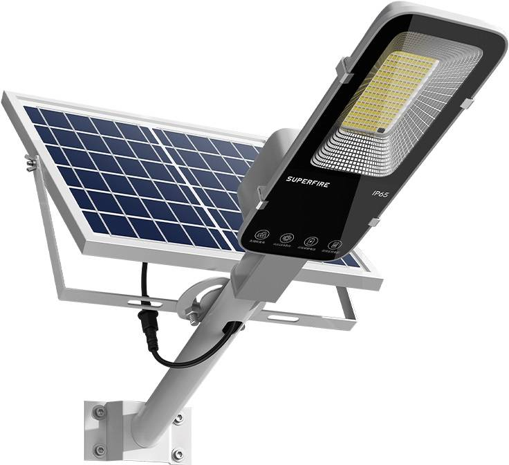 lampa solara stradala led superfire ff5-a, panou solar, telecomanda, 63w, 500lm, 5000mah