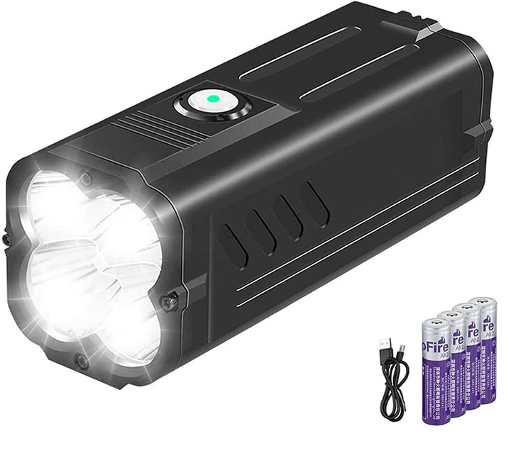 lanterna led superfire m20, 6000lm, 362m, incarcare usb-c, 72w, acumulator 10400mah