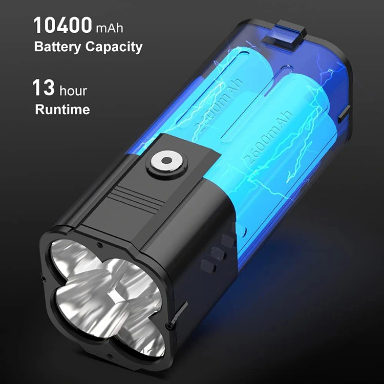 lanterna led superfire m20, 6000lm, 362m, incarcare usb-c, 72w, acumulator 10400mah