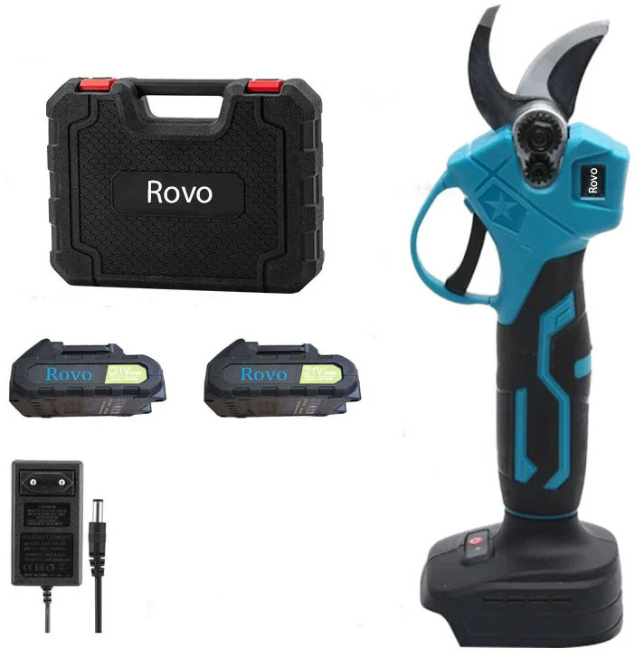 foarfeca electrica pentru gradina rovo rv-fe, motor brushless, 2 acumulatori 2000mah, 800w, valiza de transport - 1 | YEO