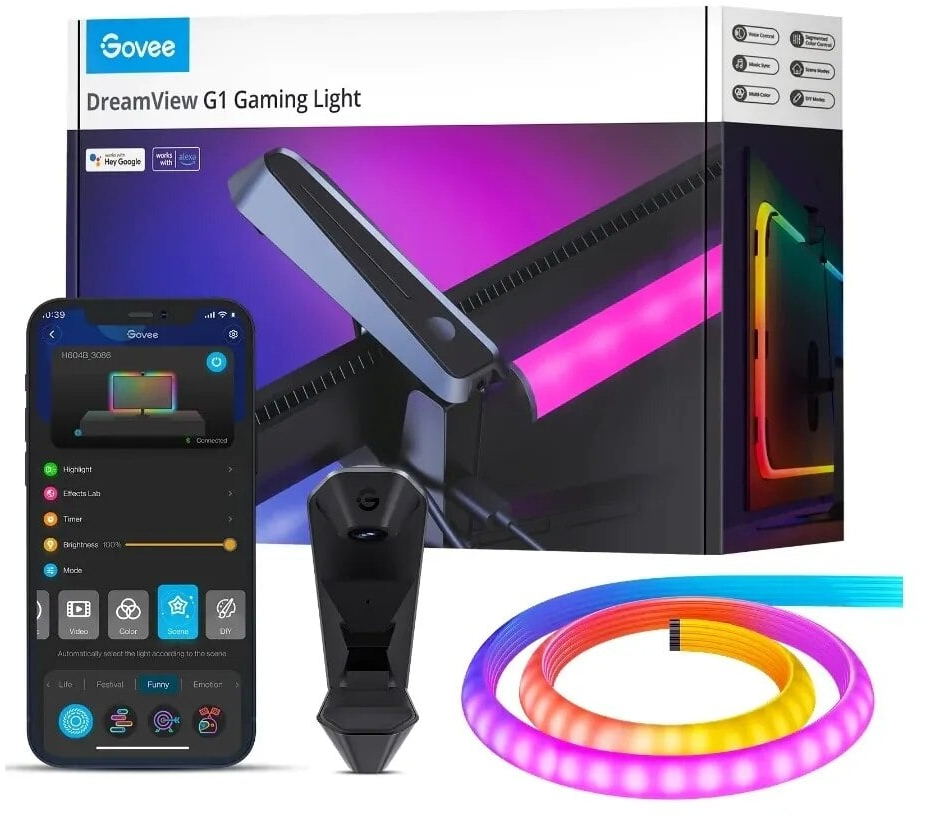 banda led govee h604b dreamview g1, rgbic, wi-fi, suport pentru control vocal, peste 42 de moduri de scena