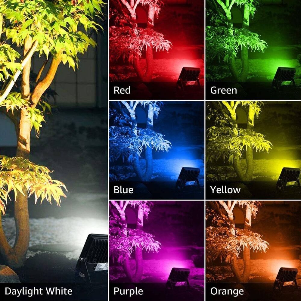 set 2 proiectoare de podea led rgb lepro, telecomanda , 15w, ip65 waterproof - 1 | YEO