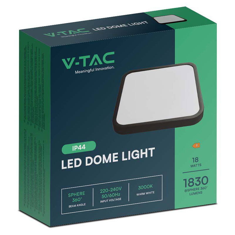 plafoniera led 18w ip44 6500k alb rece - negru - 2 | YEO