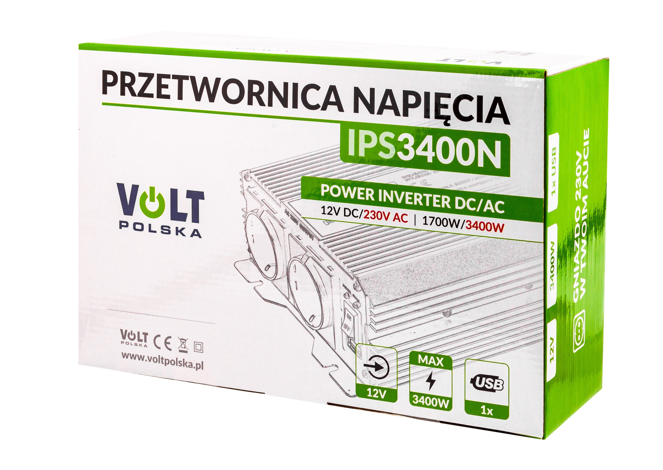 Invertor auto Convertor de tensiune IPS-3400N (12V / 230V / 3400W) VOLT POLSKA - 1 | YEO