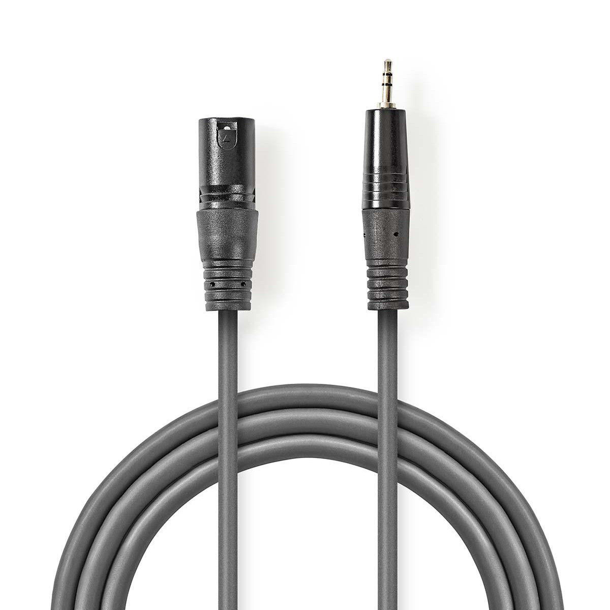 cablu audio nedis xlr 3-pin tata - 3.5mm tata 3m gri