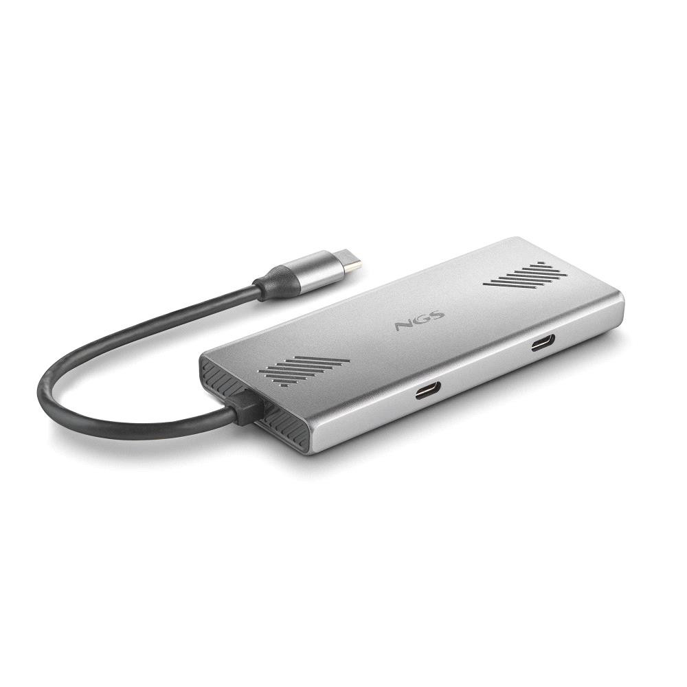 adaptor usb-c tata - 2x usb-c 2x usb 3.0 mama argintiu ngs