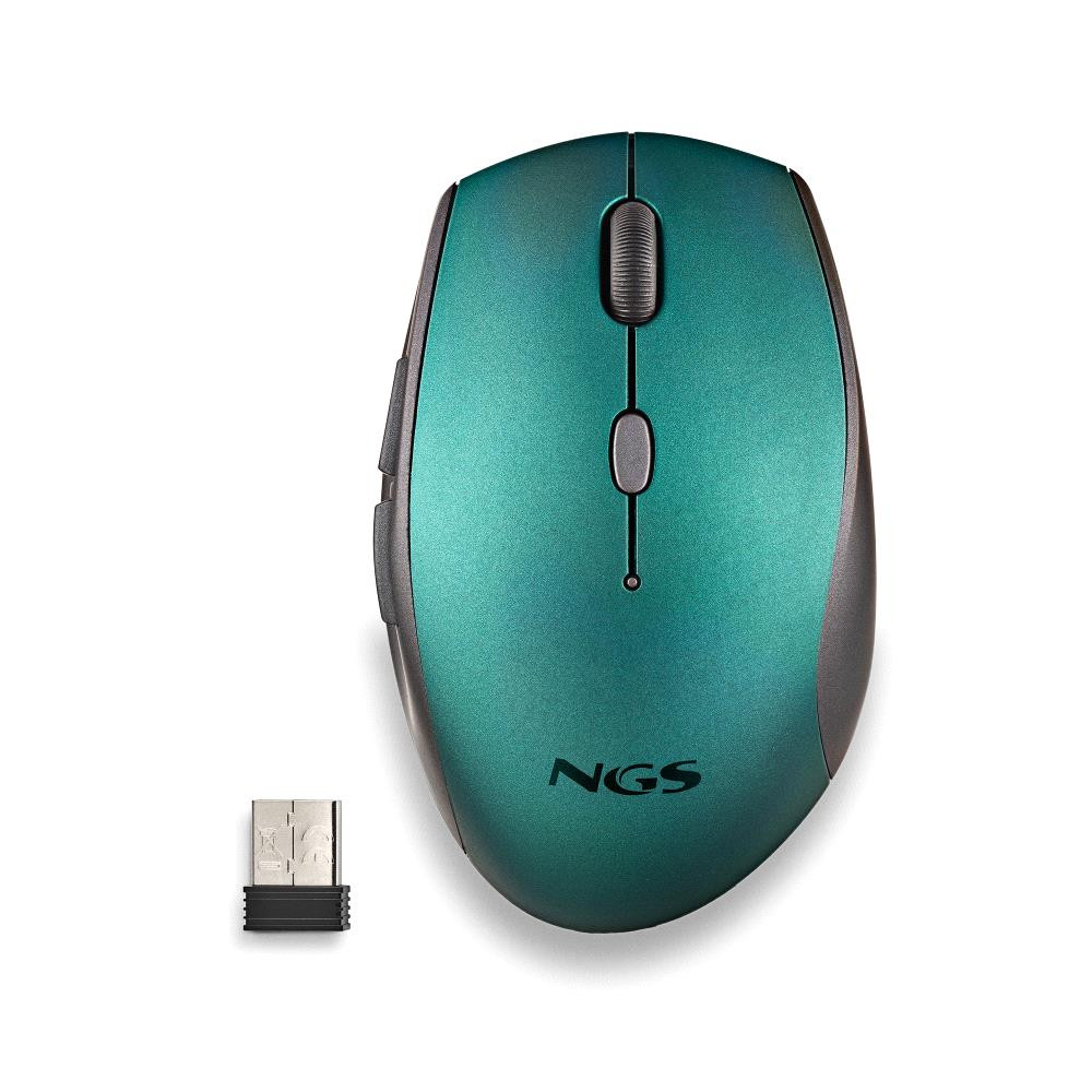 mouse wireless ngs bee 1600dpi silent click albastru/verde