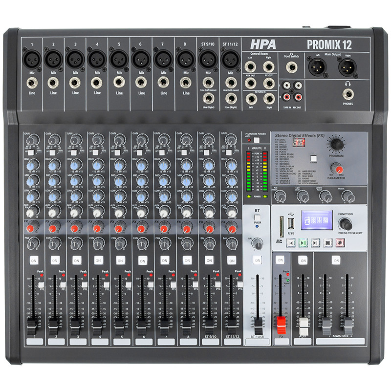 mixer digital 12 canale 48v bt/usb/sd - 2 | YEO