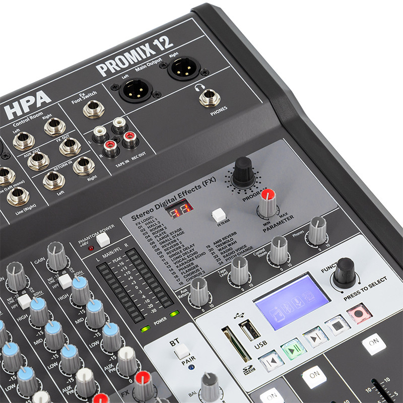 mixer digital 12 canale 48v bt/usb/sd - 5 | YEO