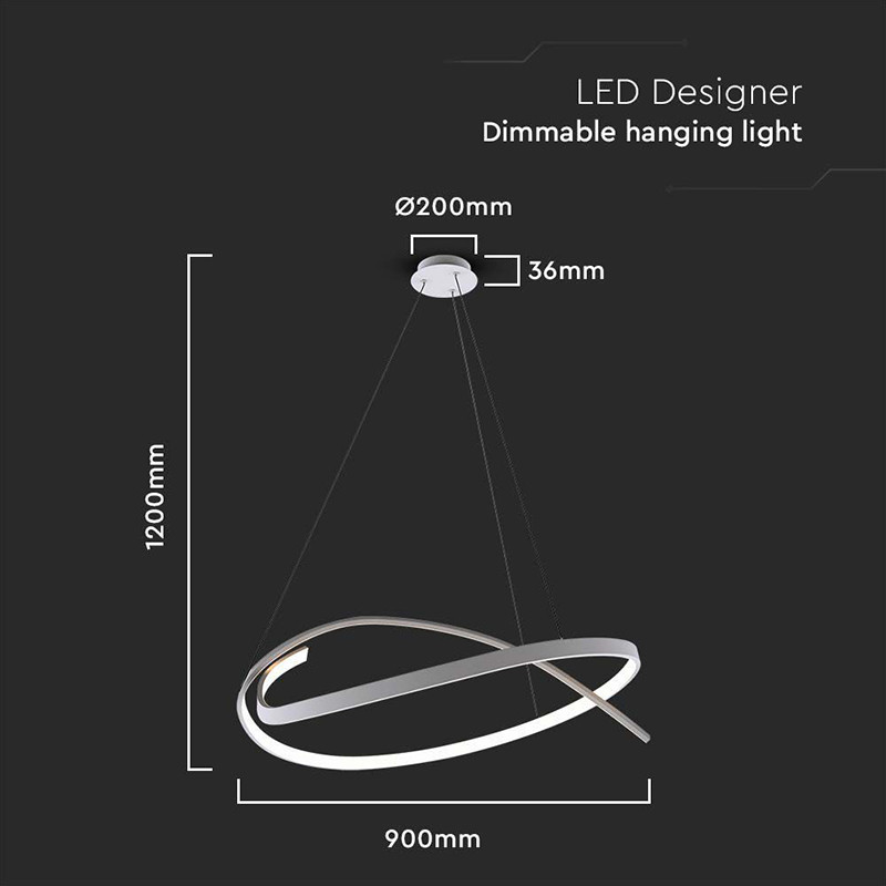 candelabru led dimabil 48w 3000k 80x120cm - alb - 2 | YEO