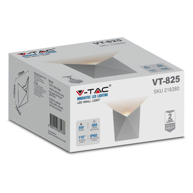 lampa led 5w 3000k alb cald ip65 - alb - 5 | YEO