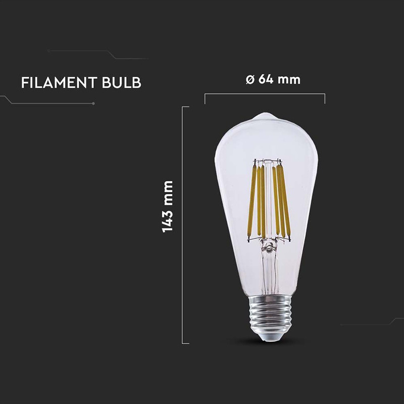 bec led st64 e27 4w cu filament 3000k model edison - 3 | YEO