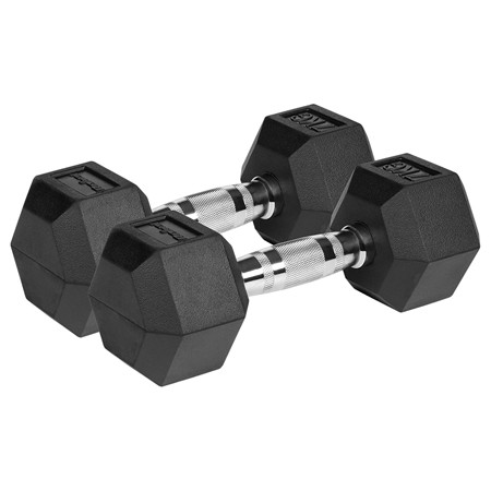 gantere dumbbell hex fonta cauciucata 2x7kg rebel activ