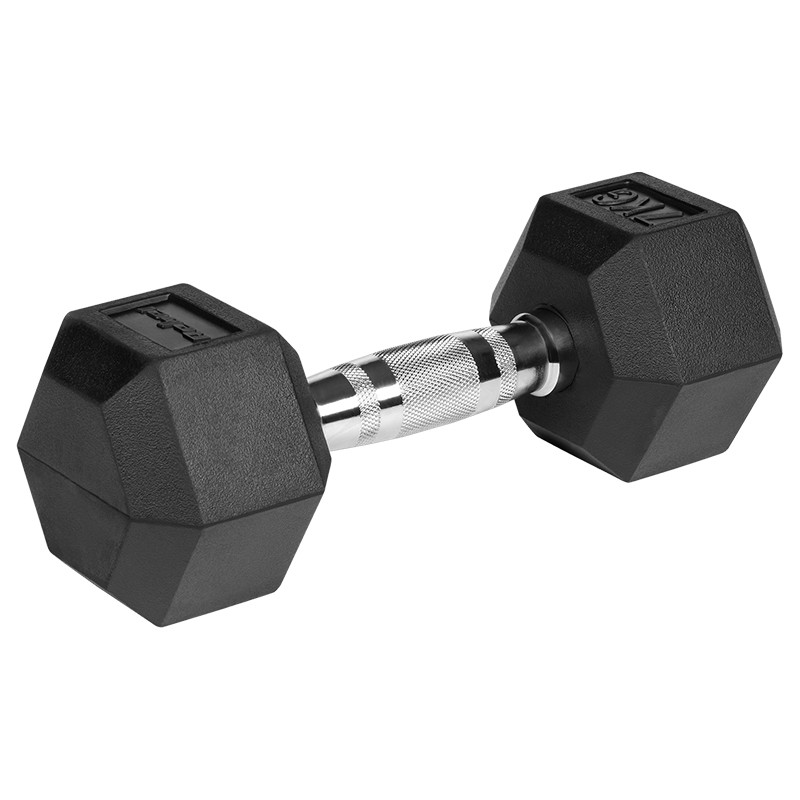 gantere dumbbell hex fonta cauciucata 2x7kg rebel activ - 3 | YEO