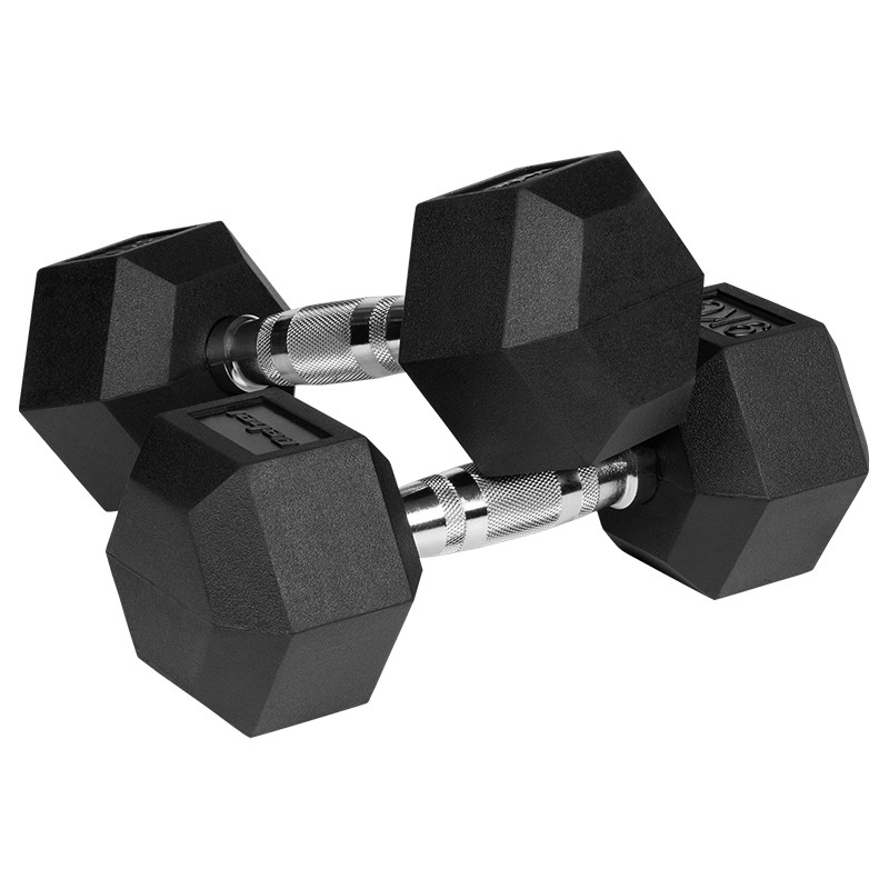 gantere dumbbell hex fonta cauciucata 2x9kg rebel activ - 2 | YEO