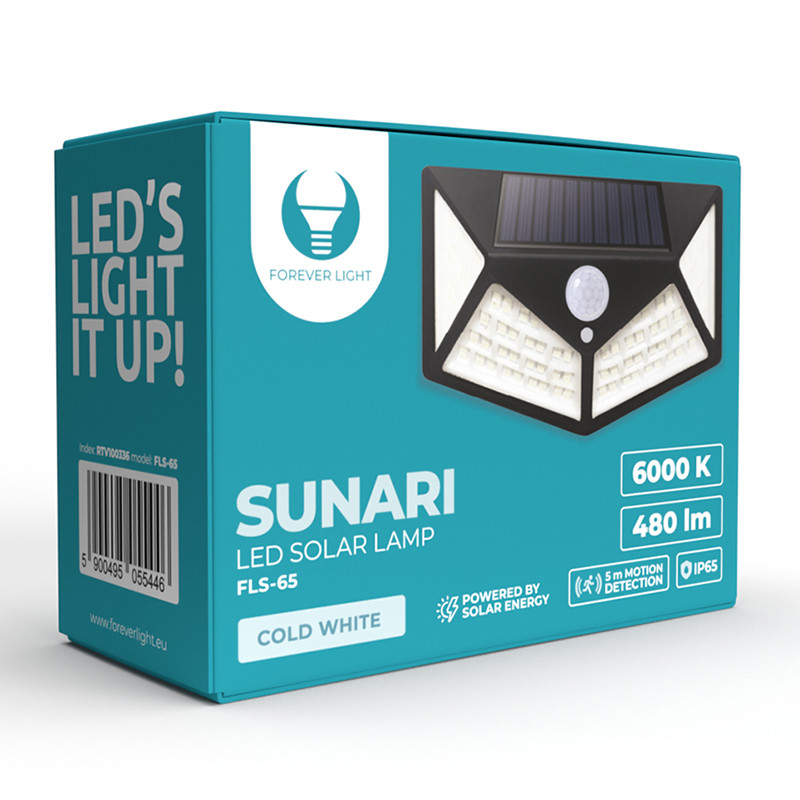 lampa led solara 6w cu senzor de miscare 6000k - 4 | YEO