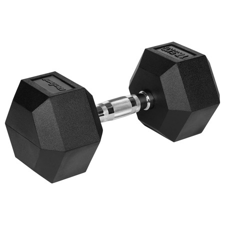 gantere dumbbell hex fonta cauciucata 17.5kg rebel acti