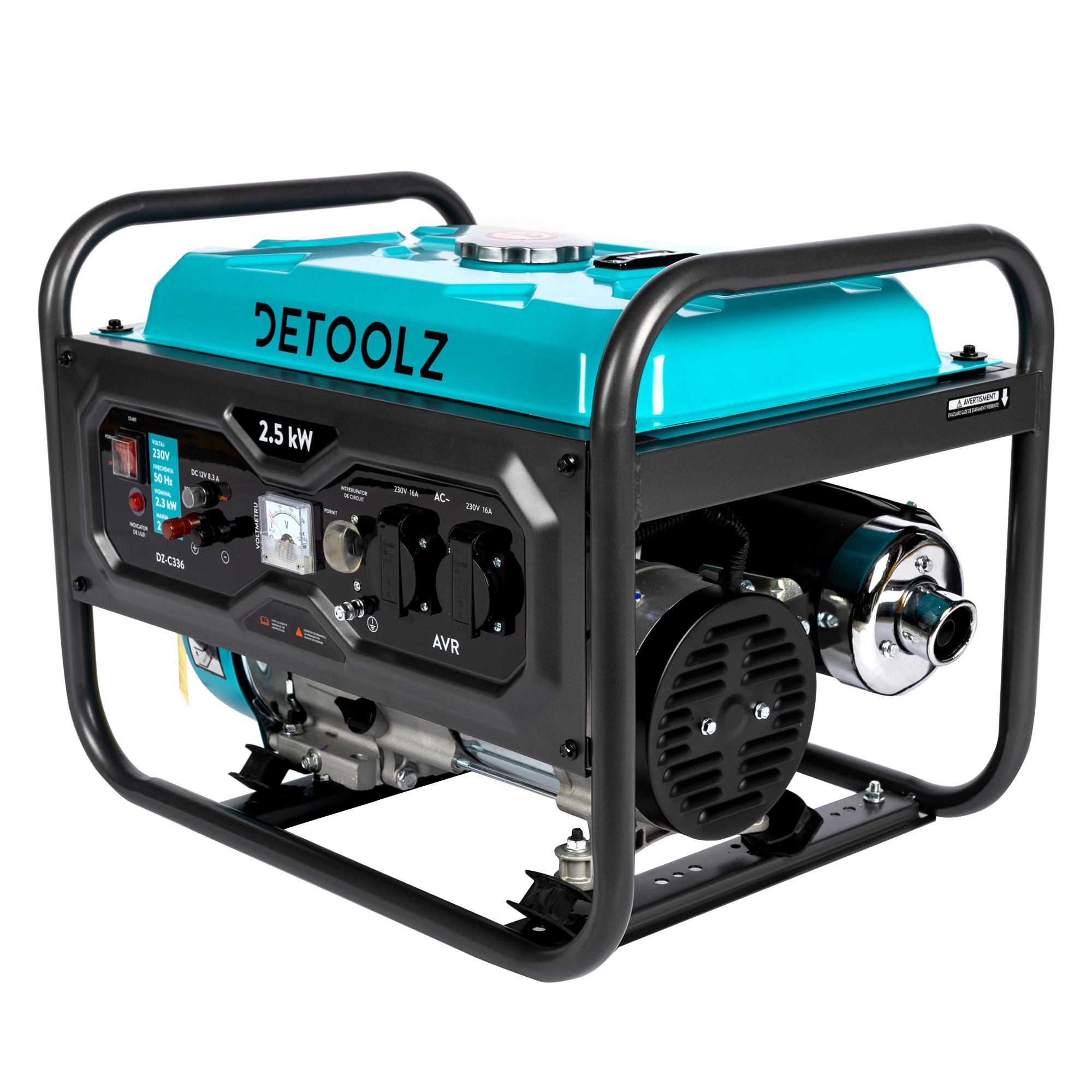 generator detoolz 2.5kw 2 prize 230v benzina, 4t, pornire manuala 15l fara roti g01 - 2 | YEO