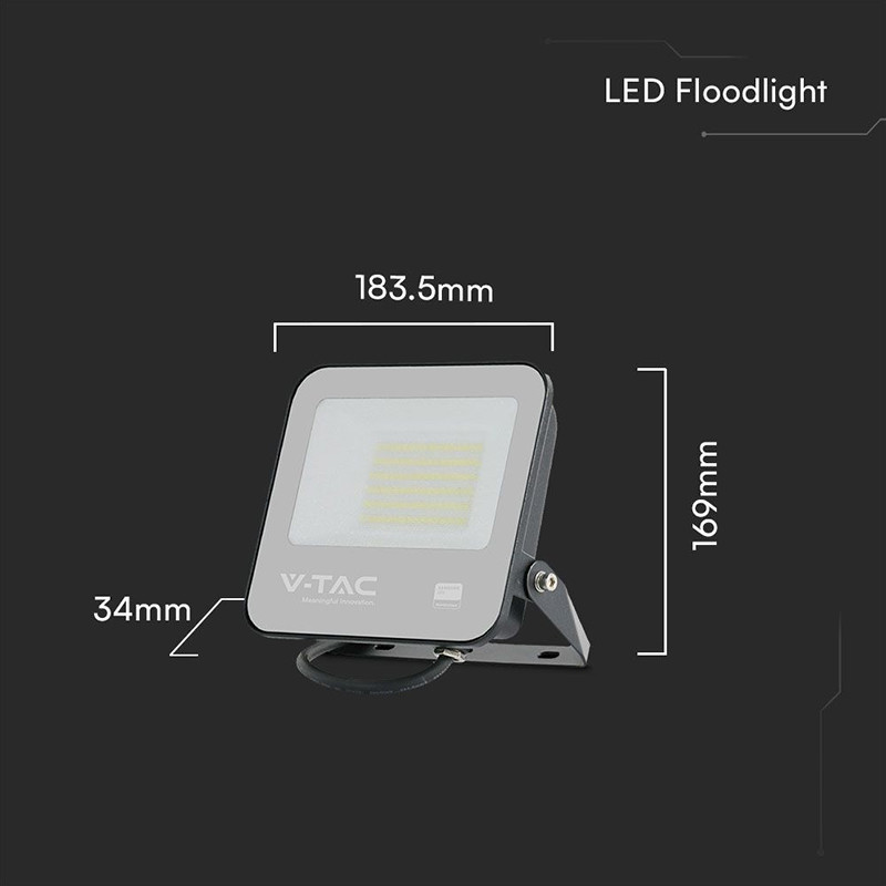 reflector led smd 50w 6500k ip65 cablu 1m cip samsung - gri - 4 | YEO