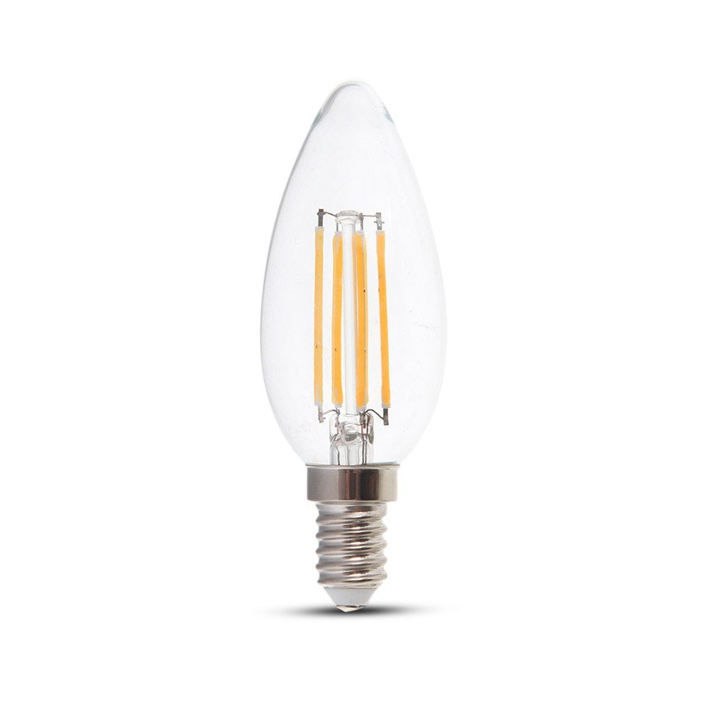 Bec LED - 4W Filament Patent E14 Tip Lumânare, Alb cald