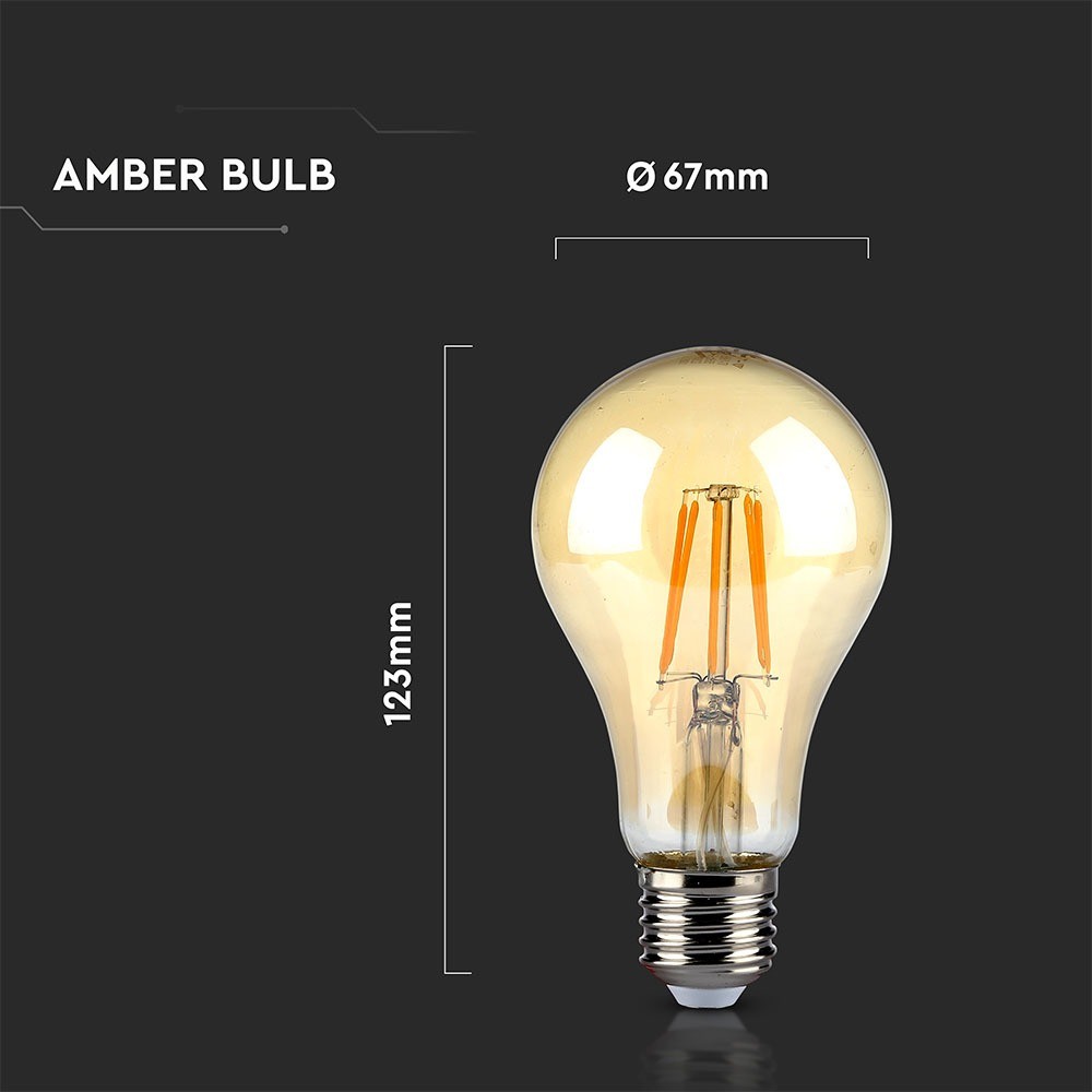 Bec LED - 8W E27 Filament Amber Alb cald - 5 | YEO