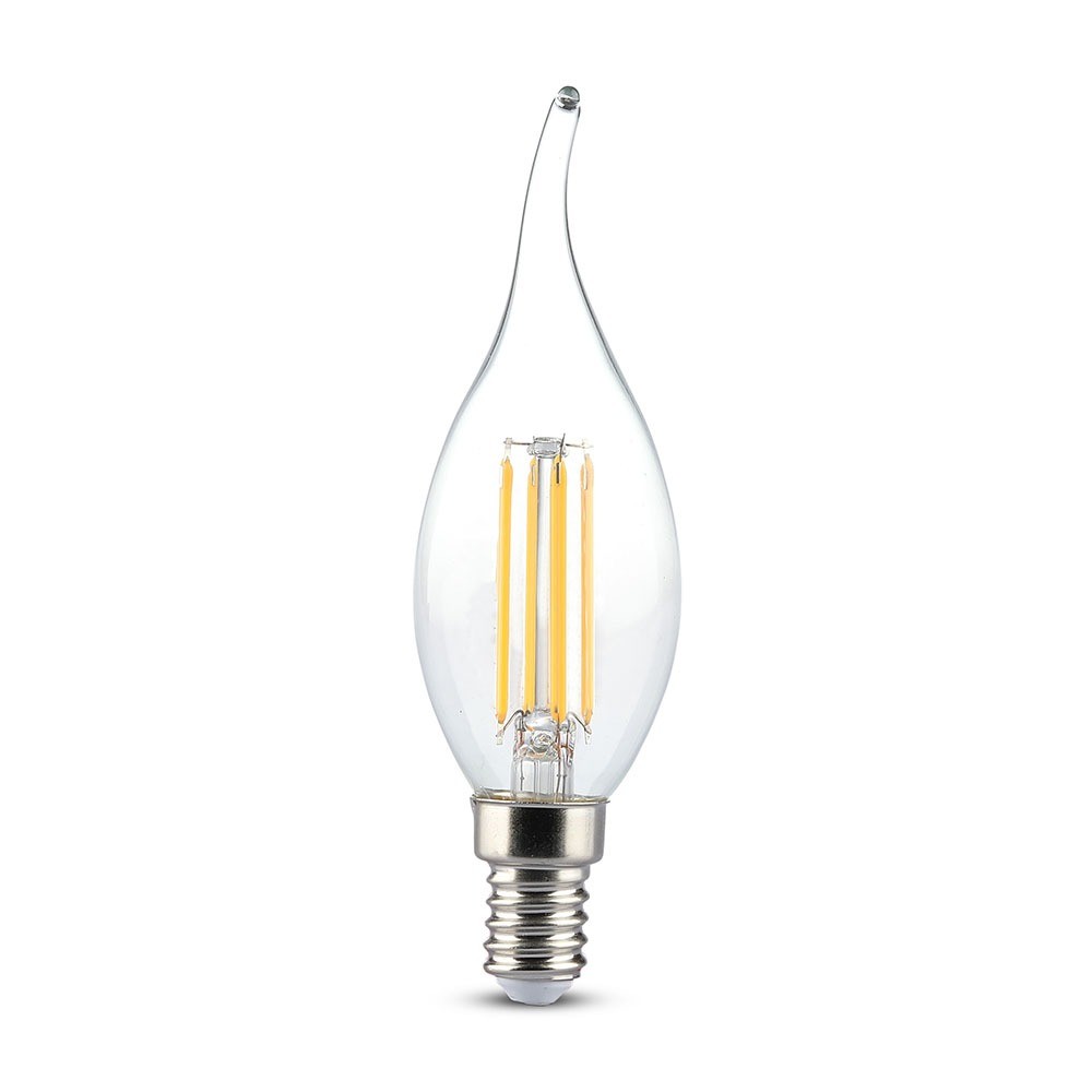 Bec LED - 4W Filament E14 Tip Lumânare cu flacără Amber Alb cald - 3 | YEO