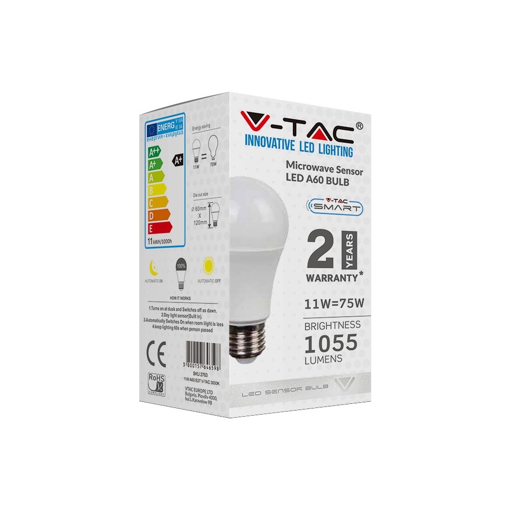 Bec LED 11W E27 A60 RA80 Senzor Microunde 4000K - 5 | YEO