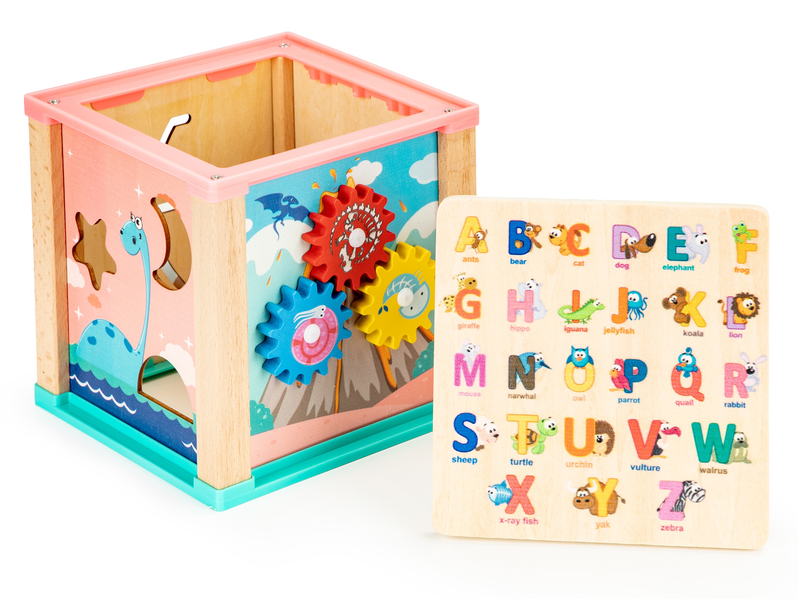 Cub educativ din lemn, sortator Ecotoys mula - 1 | YEO