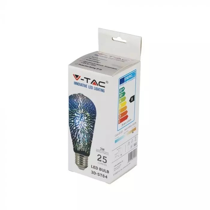 Bec LED 3W E27 cu Filament 3D ST64 3000K - 2 | YEO