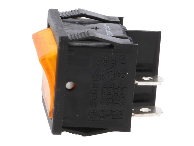 ROCKER DPST Poz: 2 OFF-ON 6A/250VAC portocalie 50mΩ UL94V-2 - 3 | YEO