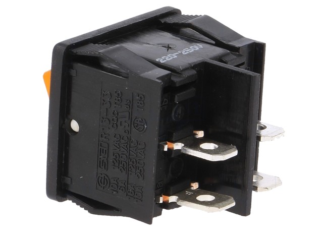 ROCKER DPST Poz: 2 OFF-ON 6A/250VAC portocalie 50mΩ UL94V-2 - 4 | YEO