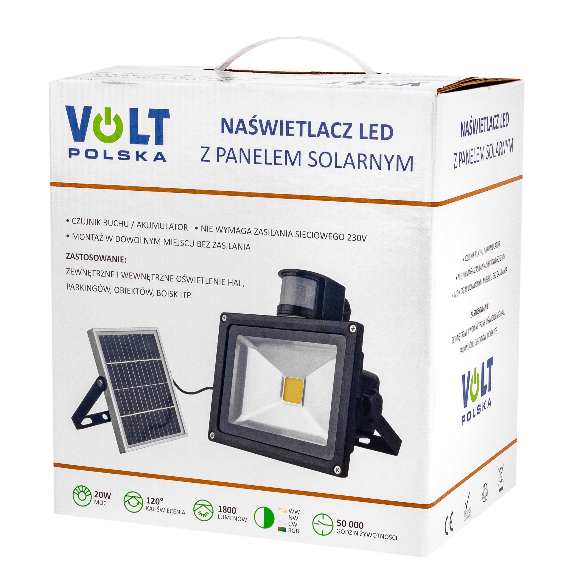 Set Proiector LED 20W , panou solar 5W , acumulator 4000mAH - 2 | YEO