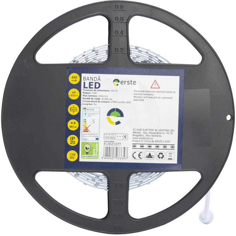 Banda LED 5x60 4.8W/m 2700K IP20 5m/Rola - 1 | YEO