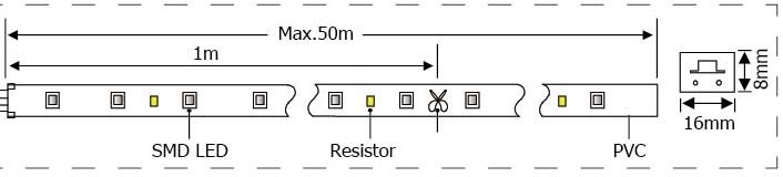 Neon Flex 92 LED Alb Cald IP44 50M - 1 | YEO