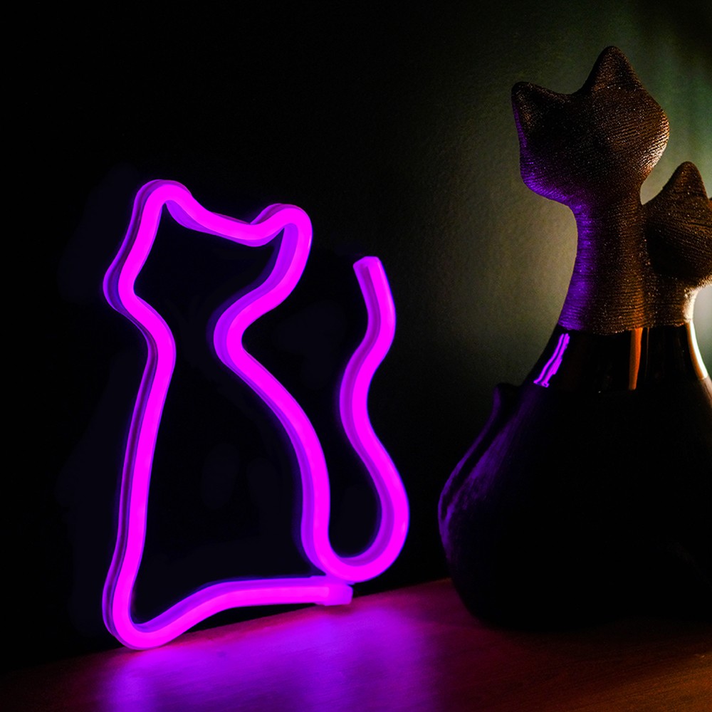 Fiurina LED Neon CAT roz Liliac + USB FLNEO4 Forever Light - 2 | YEO