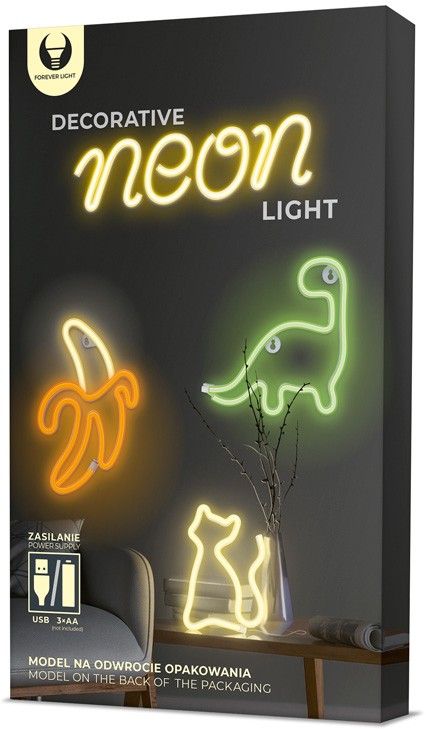 Figurina LED Neon SPACEMAN roz albastru Bat + USB FLNE13 Forever Light - 1 | YEO