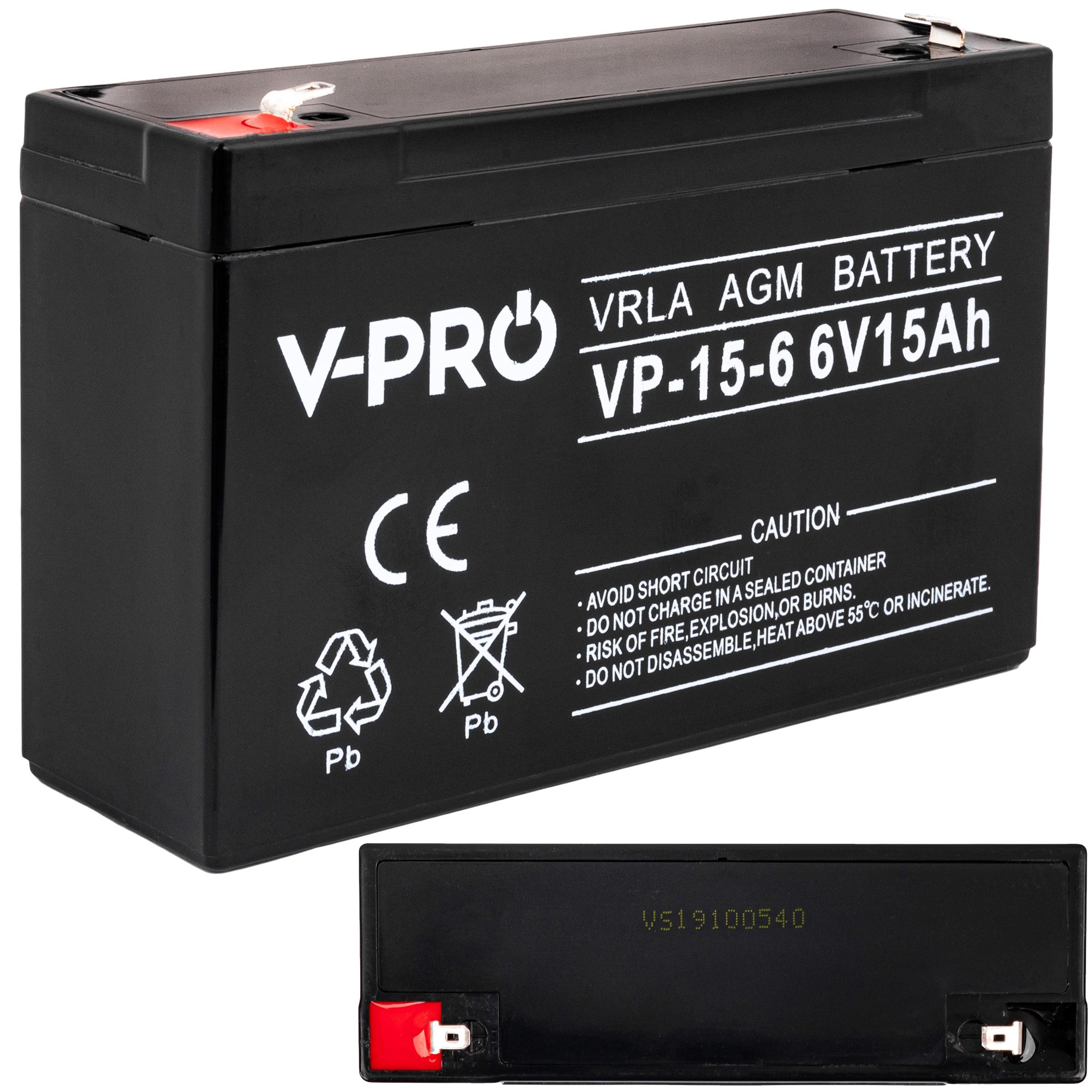 Acumulator AGM VRLA VPRO BATERIE 15Ah 6V VOLT POLSKA - 3 | YEO