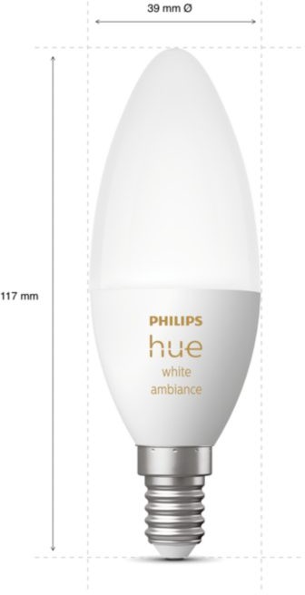 Bec LED lumÃ¢nare B39 5.2W E14 white ambiance, Philips Hue - 3 | YEO