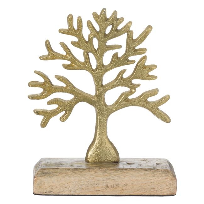 Decoratiune pentru masa din metal, Gold, Arborele Vietii 12x5x15 cm - 2 | YEO