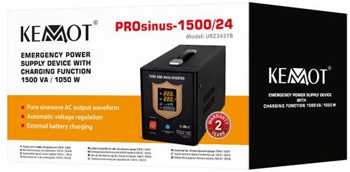 Alimentare de rezervă KEMOT PROsinus-1500/24 1050W 24V Negru - 3 | YEO