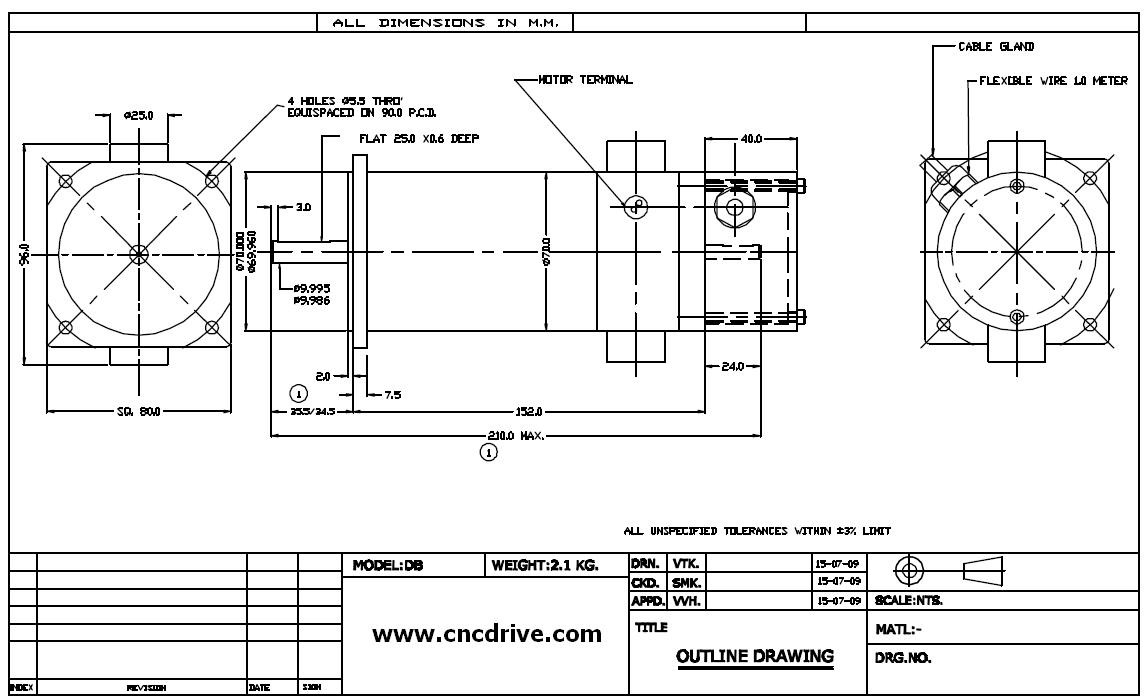 150W brushed servomotor with encoder S0150WE - 1 | YEO